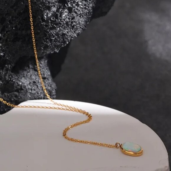 🤍Gold plated australian stone pendant necklace - Picture 5 of 5